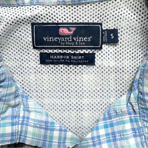 Vineyard Vines Mens Blue Plaid Long Sleeve Utility Buttondown Fishing Shirt - Picture 7 of 8